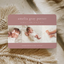 Classic Trio | Photo Collage Birth Announcement