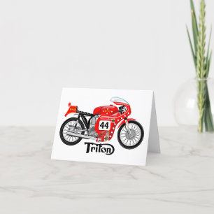 Classic Triton motorcycle greeting card. Thank You Card