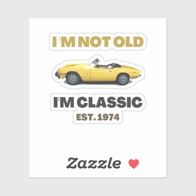 Classic Triumph Spitfire I am Classic Tshirt Sticker (Sheet)