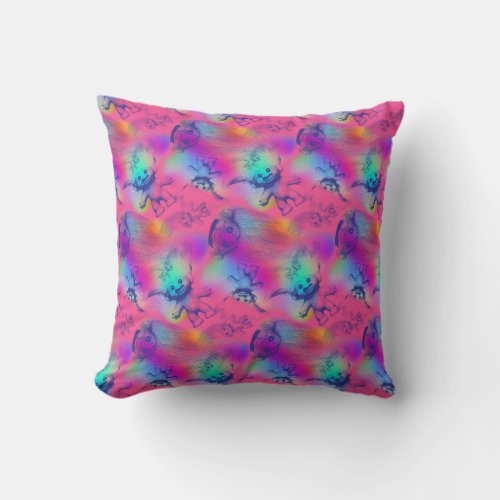 Classic Trolls  Good Luck Trolls Pattern Throw Pillow