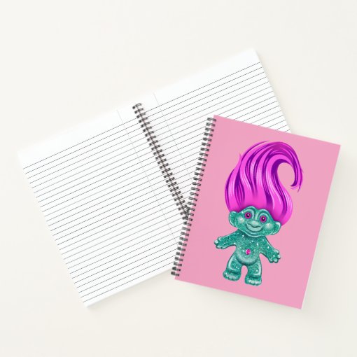 Classic Trolls Green Glitter Troll Notebook Zazzle 