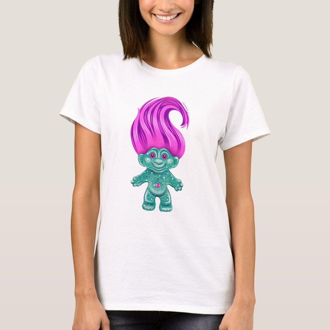 Classic Trolls Green Glitter Troll T Shirt Zazzle 1687