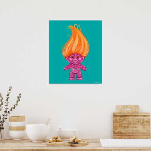 Classic Trolls Pink Glitter Troll Poster Zazzle 