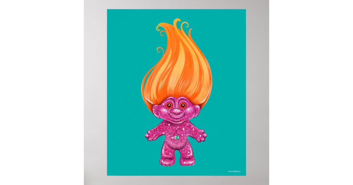Classic Trolls | Pink Glitter Poster | Zazzle