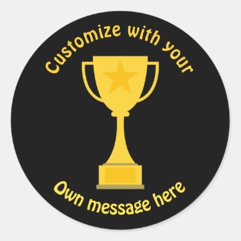 Classic Trophy Classic Round Sticker by DippyDoodle at Zazzle