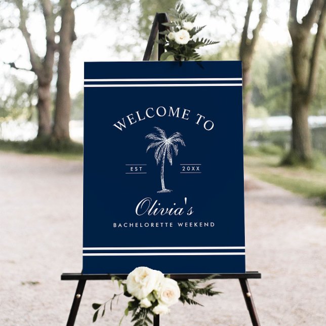 Classic Tropical Bachelorette Party Welcome Sign (Creator Uploaded)