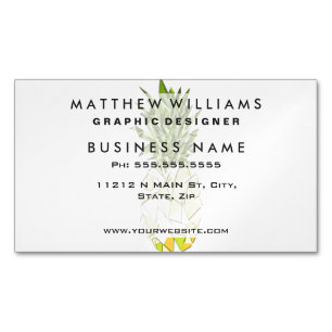 Classic Tropical Geometric Triangles Pineapple Business Card Magnet