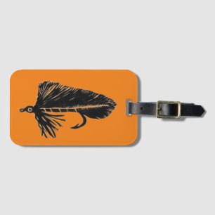Classic Trout Fly Black Matuka Luggage Tag