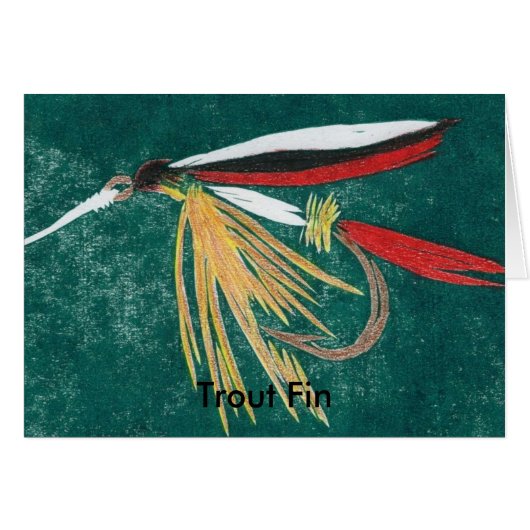 Classic Trout Fly Card "trout fin" (Front Horizontal)