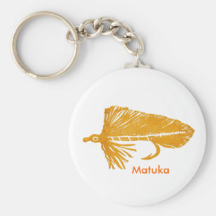 Classic Trout Fly Keychain Golden Matuka Streamer