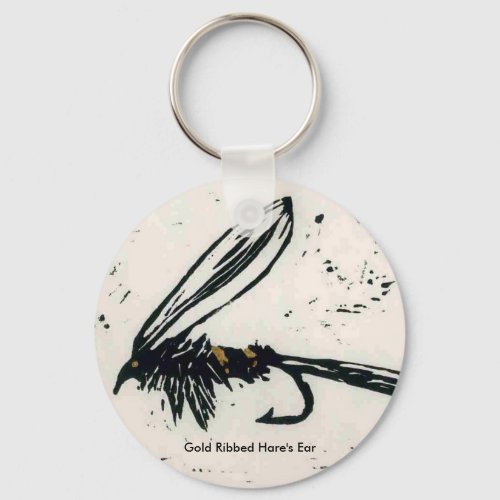 Classic Trout Fly Keychain Hares Ear Wet Fly