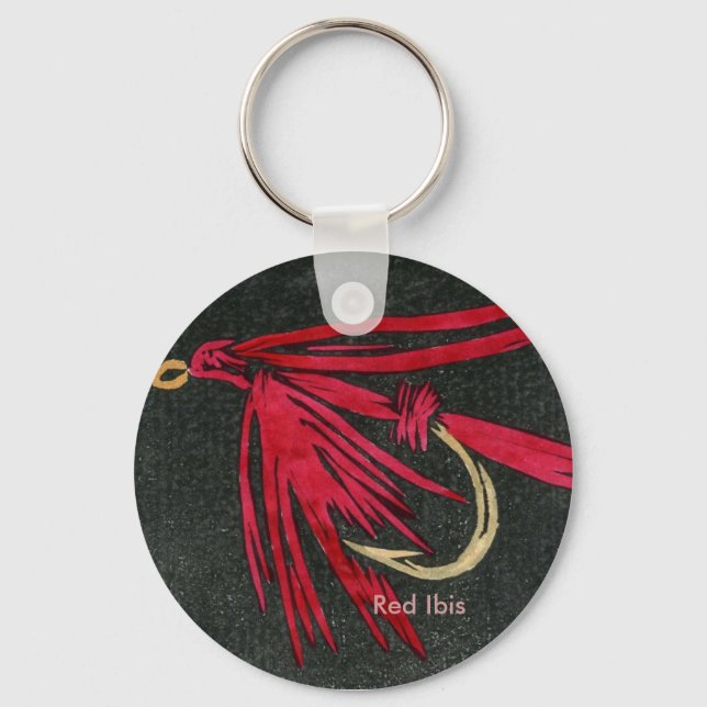 Classic Trout Fly Keychain "Red Ibis" Wet Fly (Front)
