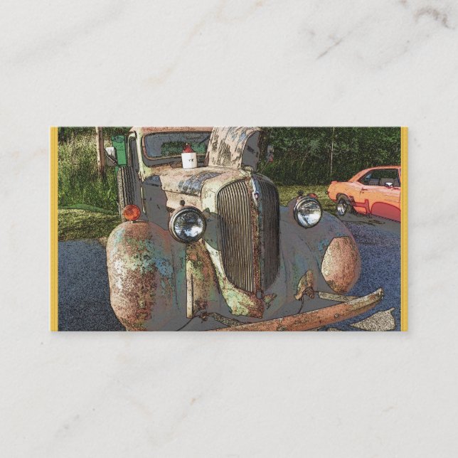 Classic truck as a sketch business cards (Front)