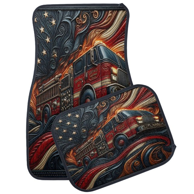 Classic Truck on Imitation Leather Car Floor Mat (Set)