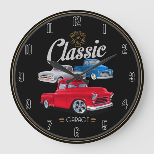 Classic Trucks Large Clock