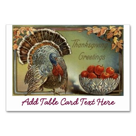 Classic Turkey and Bowl of Apples Table Number