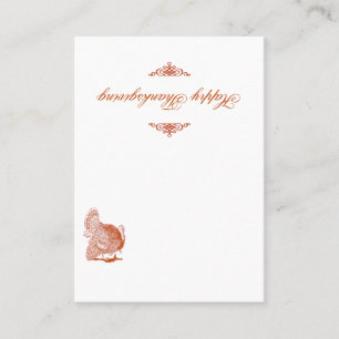Classic Turkey Thanksgiving Place Card