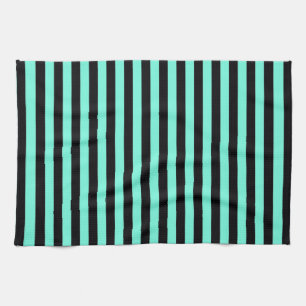 Classic Turquoise and Black Stripe Pattern Towel