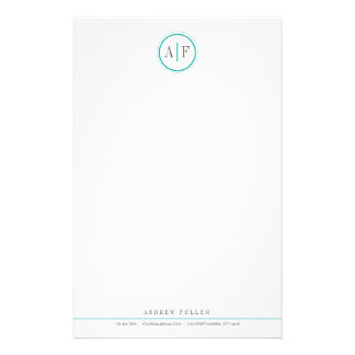 Classic Turquoise Monogrammed Stationery