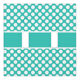 Classic Turquoise & White Polka Dot Light Switch Cover