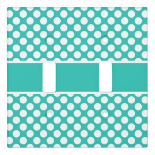 Classic Turquoise & White Polka Dot Light Switch Cover
