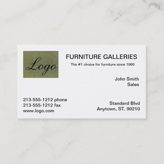 Classic Tuscan Green Logo Business Cards (Front)