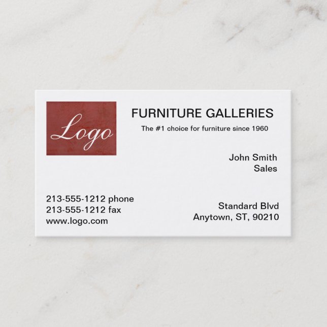 Classic Tuscan Red Logo Business Cards (Front)