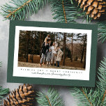 Classic tweed frame dark green photo Christmas Holiday Card<br><div class="desc">This simple horizontal Christmas card features one photo on the front surrounded by a rich festive green tweed frame. The festive fabric gives it a wintry vibe and the type allows you to create your own personalized message. The back has a matching tweed pattern and room for a second photo....</div>