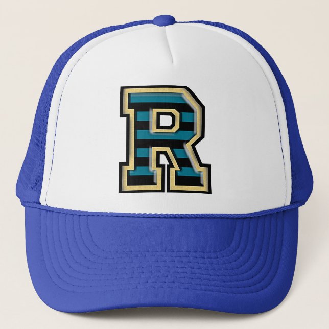 Classic Twist Letter "R" Trucker Hat (Front)