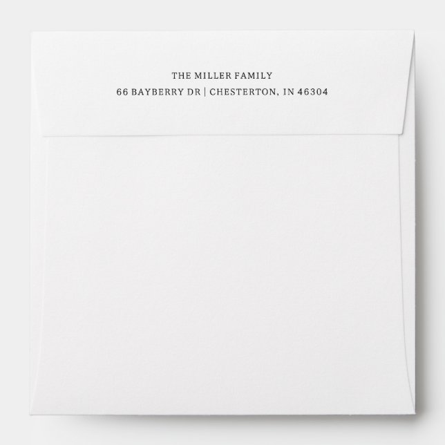  Classic Two-Line Return Address Layout Envelope (Back (Top Flap))