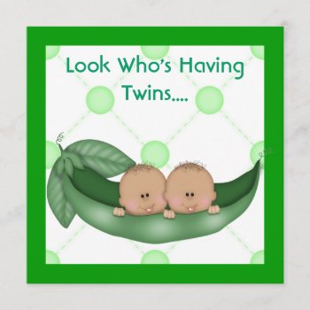 Classic Two Peas In A Pod Baby Shower Twin Invites by CHICLOUNGE at Zazzle