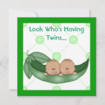 Classic Two Peas In A Pod Baby Shower Twin Invites at Zazzle