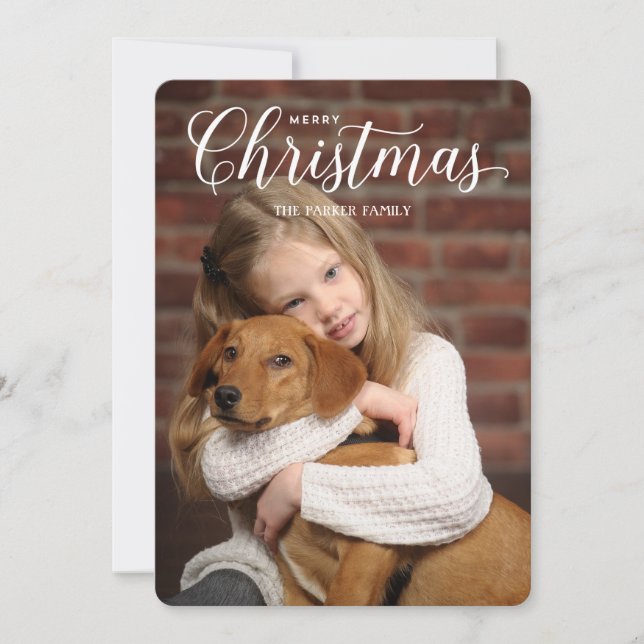 Classic Type Christmas Photo Card (Front)