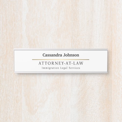 Classic Type Faux Gold Line Law Legal Lawyer Name Door Sign