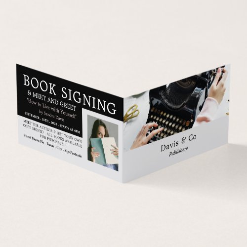 Classic Typewriter Publisher Writer Book Signing Business Card