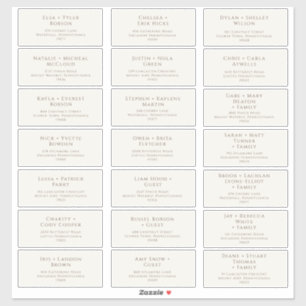 Classic Typography Beige Guest Address Labels