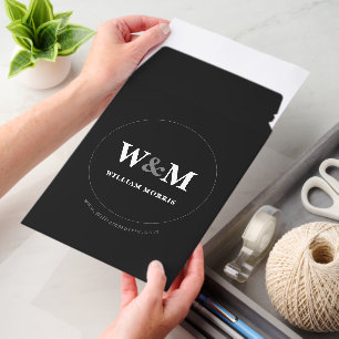 Classic Typography Black Edge Branding Envelope Mailers
