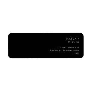 Classic Typography   Black Return Address Label