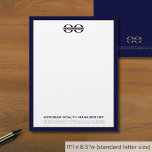 Classic Typography Business Logo Letterhead<br><div class="desc">Make a professional statement with our Classic Typography Business Logo Letterhead. This custom letterhead design features a customizable template logo solid navy blue border with your company name and contact information elegantly presented in golden classic typography. Each sheet exudes professionalism and sophistication, making it perfect for official correspondence, invoices, or...</div>