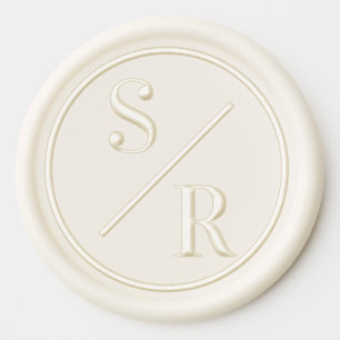 Classic Typography Diagonal Wedding Monogram Wax Seal Sticker