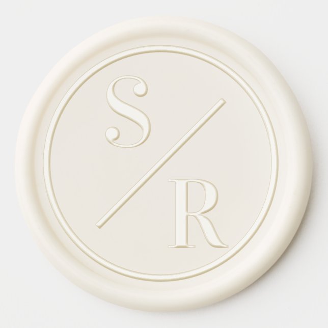 Classic Typography Diagonal Wedding Monogram Wax Seal Sticker (Front)