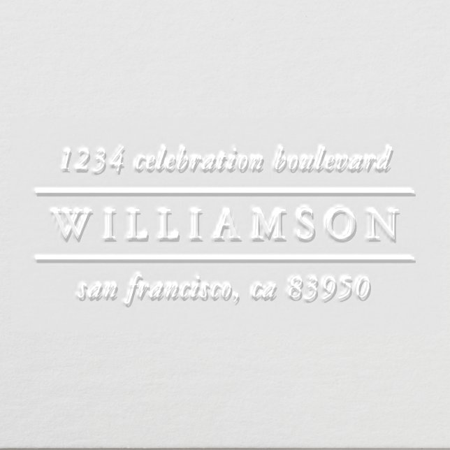 Classic Typography Family Name Return Address Embosser (Design)