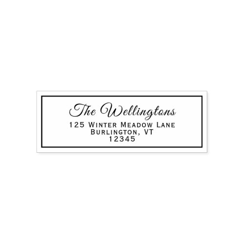 Classic Typography Family Name Return Address Self_inking Stamp