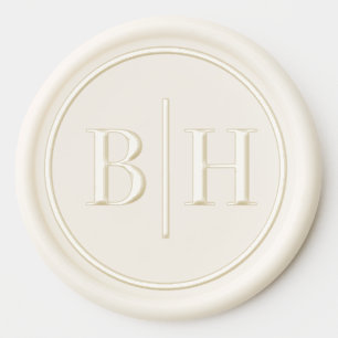 Classic Typography Horizontal Wedding Monogram Wax Seal Sticker