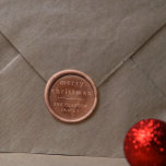 Classic Typography Merry Christmas & Family Name Wax Seal Sticker<br><div class="desc">A classic and minimal wax sticker design with "merry christmas" or another greeting of your choice and your family name. The two sections are separated with a simple horizontal line divider. Save yourself the time and guesswork of working with wax by opting for peel-and-stick wax seal stickers instead. Order a...</div>