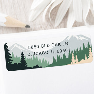 Classic Typography Modern Mountains Simple Address Label