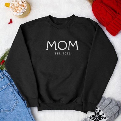 Classic Typography Mom Established Year Sweatshirt