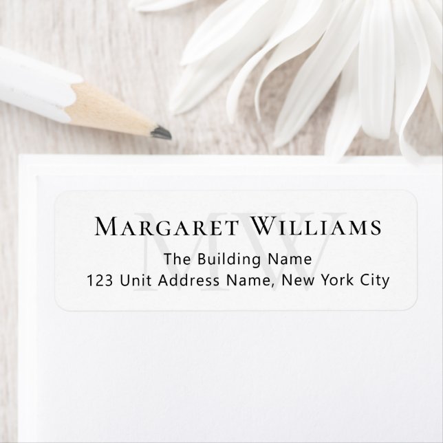 Classic Typography Monogram Professional Address Label (Insitu)