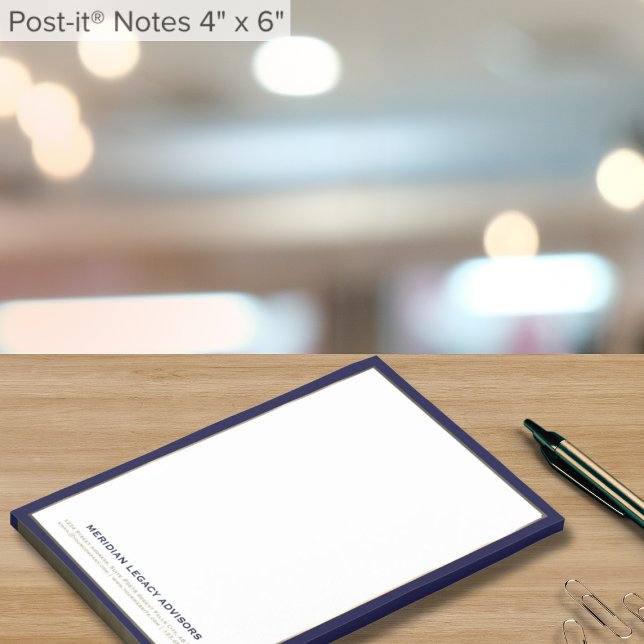 Classic Typography Navy Blue Framed 4x6 Post-it Notes (Creator Uploaded)