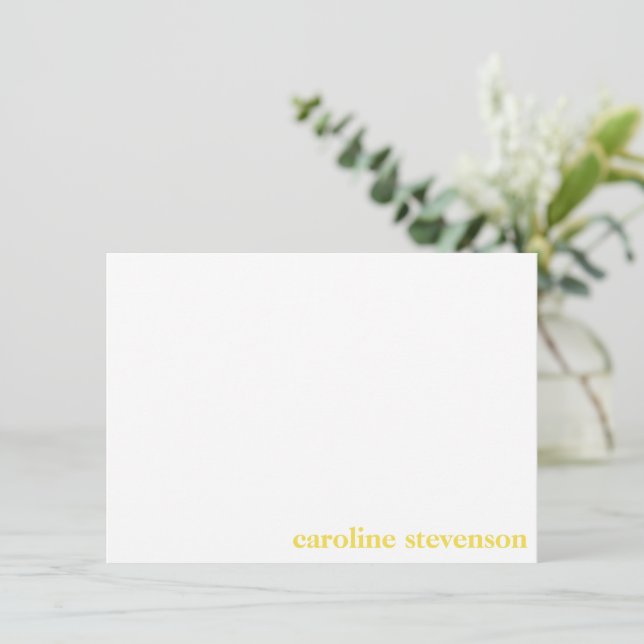 Classic Typography Personalized Yellow Full Name Thank You Card (Standing Front)
